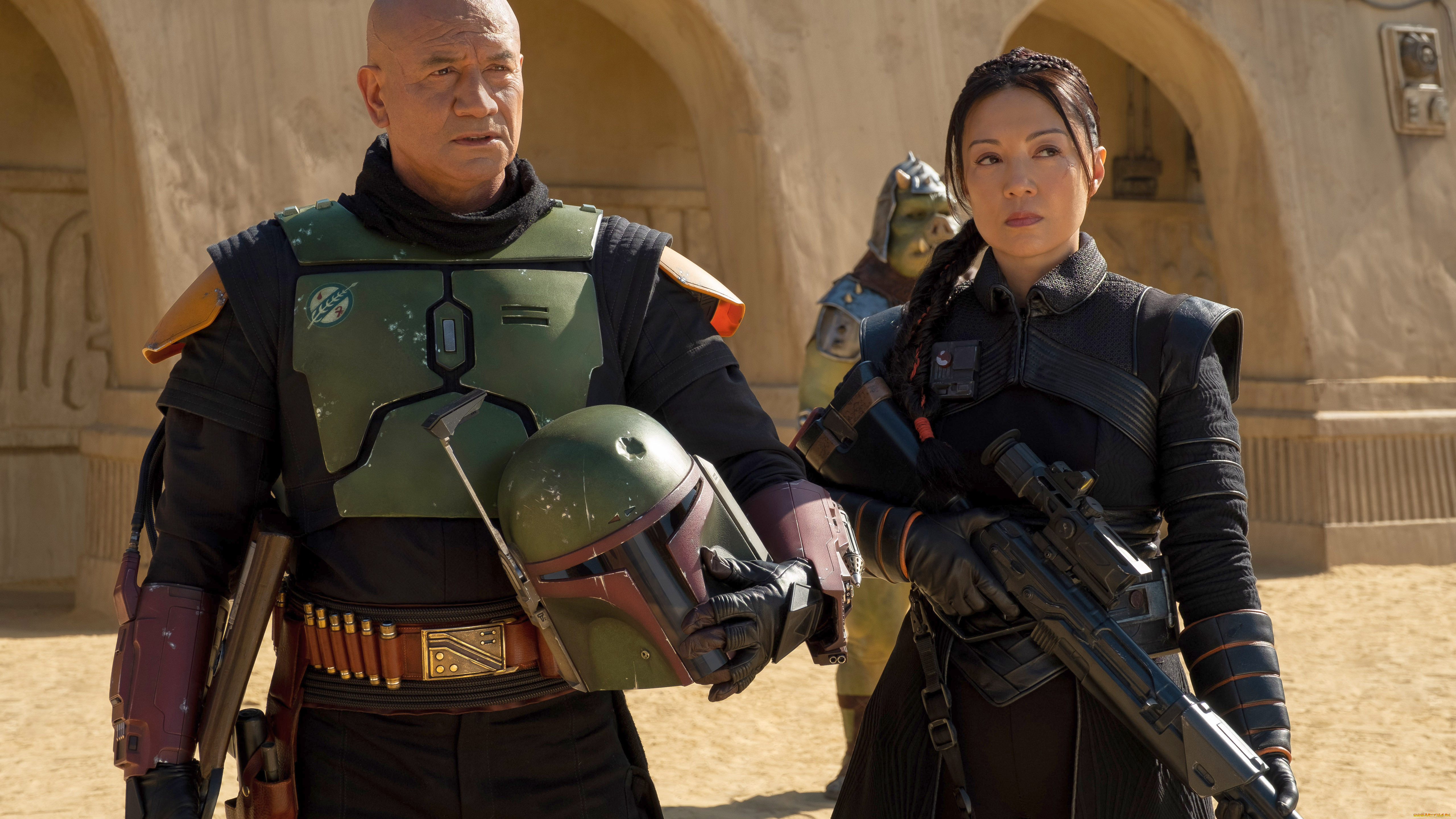 the book of boba fett  ,  2021  ,  , the book of boba fett , , , , , , , boba, fett, ming, na, wen, fennec, shand, temuera, morrison